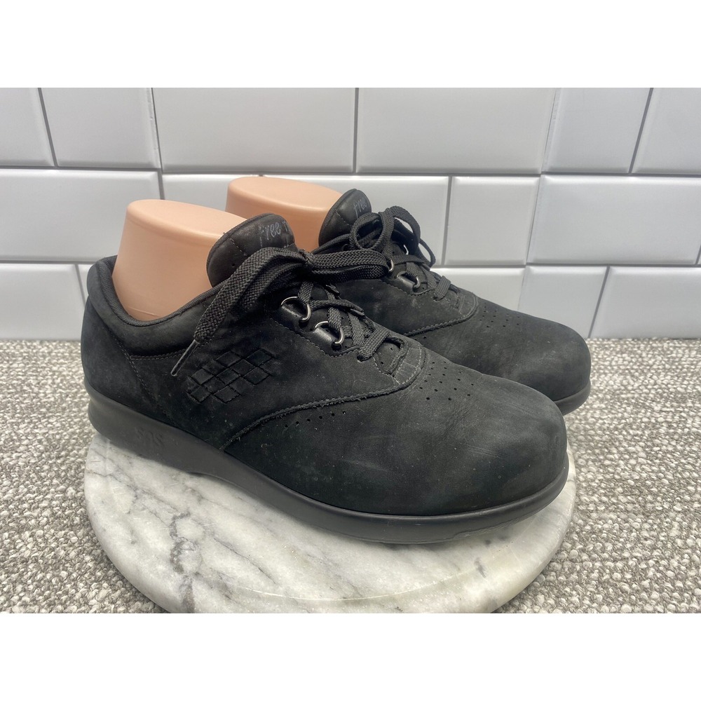 SAS Womens Shoes Size 9.5 Women's Black Suede Lace Up Loafers Support S1